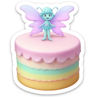Fairy pastel cake sticker