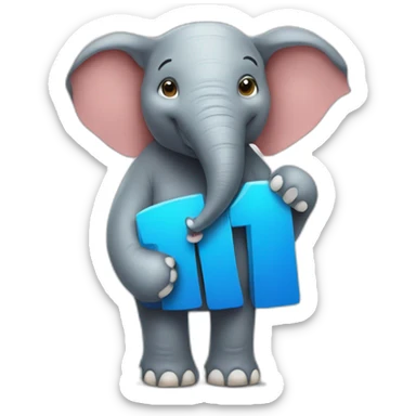 close up of an elephant holding a big sign that says Number 1 Fan sticker