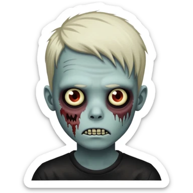 zombie boy with emo hair sticker
