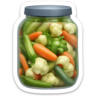 jar of pickled vegetables sticker