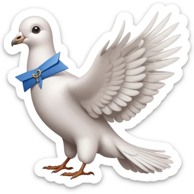 a dove with a letter in paws sticker