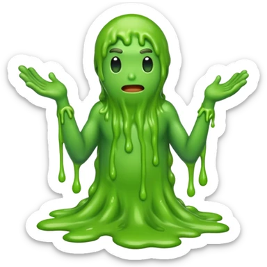 Guy barfing green slime full body sticker