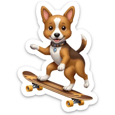 Dog riding skateboard  sticker