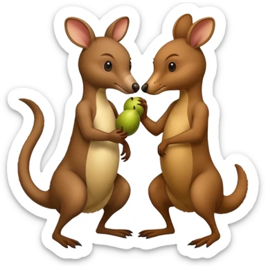 Kiwi and kangaroo fight sticker