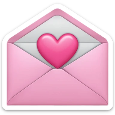 envelope with a heart sticking out of it in y2k style sticker