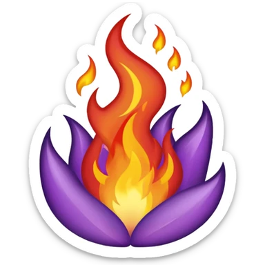 plain purple fire sticker