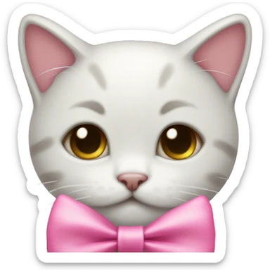 cute kitten with a pink bow sticker