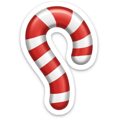 candy cane as a question mark sticker