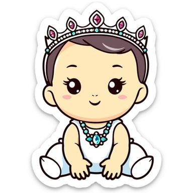 Baby with bejeweled tiara sticker