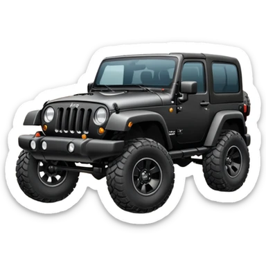 A Jeep Wrangler that has muscles sticker