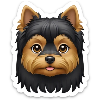 dark black short nose yorkie with gold points sticker