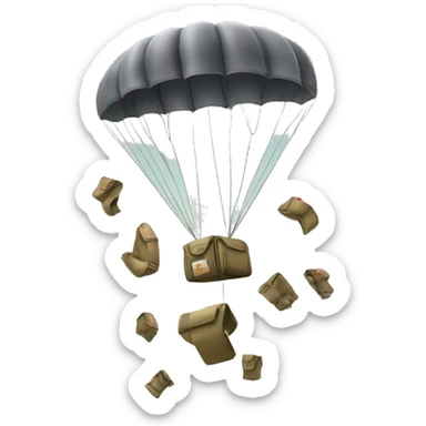 The letters raid under an army parachute falling from the sky sticker