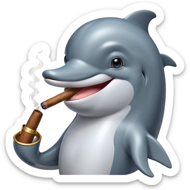 Dolphin smoking a cigar sticker