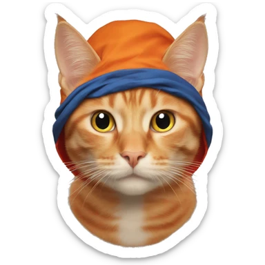 Orange cat superman sticker