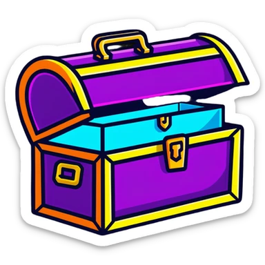 neon treasure chest sticker