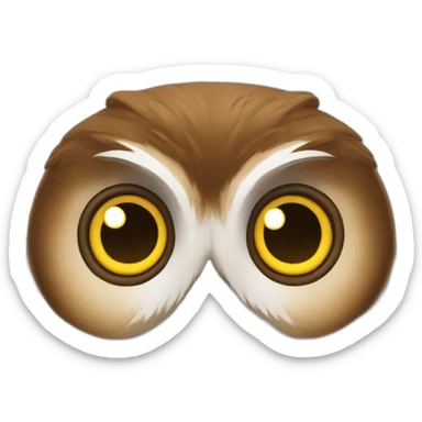 owl with long brown hair sticker