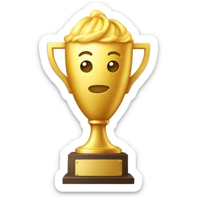 a trophy with the google logo inside sticker