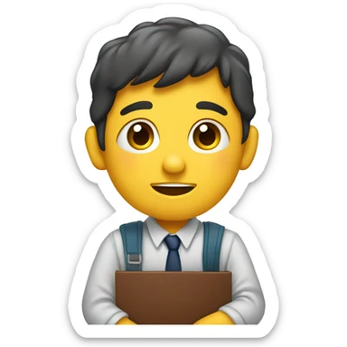 Niño aburrido en la escuela sticker