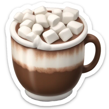 mug of hot chocolate with marshmallows and whipped cream sticker