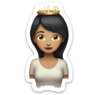 dark haired lucia with candles in her lucia crown sticker