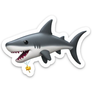 balloon in the shape of a hammerhead shark sticker