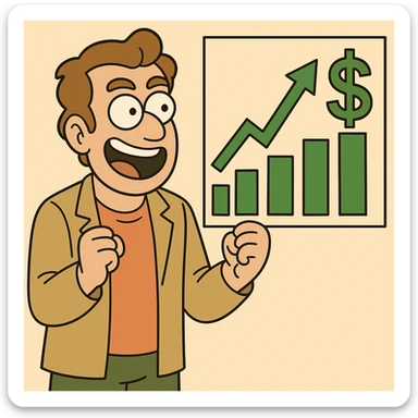 Change the chart bars and arrow to green, keep the rest of the image the same sticker