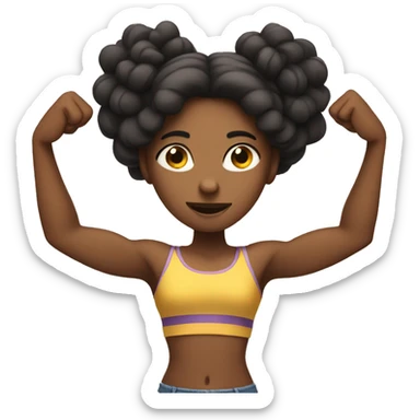 girl with many extra arms flexing sticker