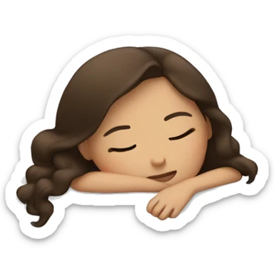 Brunette girl sleeping sticker