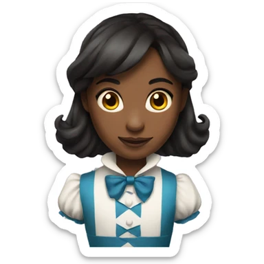 Alice in wonderland with brown skin and dark hair sticker