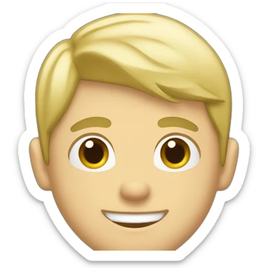 Blonde guy smiling with a militar haircut sticker