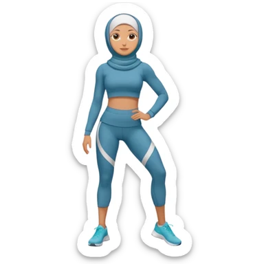 High resolution full body of a girl wearing a hijab and is a fitness trainer sticker