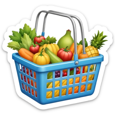 METAL SHOPPING BASKET WITH GROCCERIES IN IT sticker
