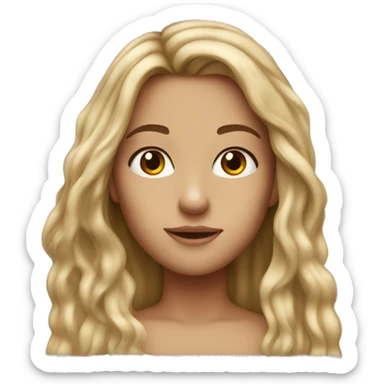 Girl with long dirty blond hair hazel eyes and freckles  sticker