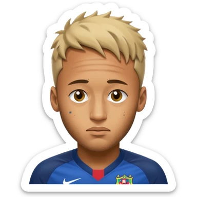 Neymar with one eye closed and the other open sticker