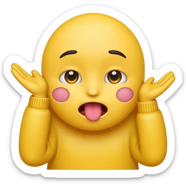 an emoji sticking its tongue out with its hands on the side of the face  sticker