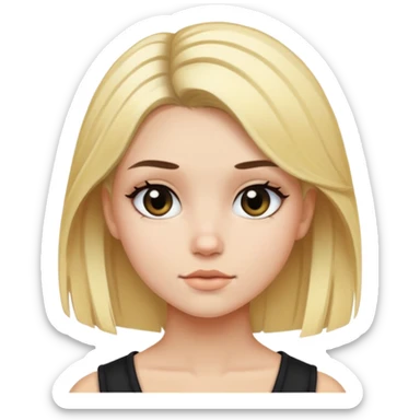 girl with blonde and black split dyed hair sticker