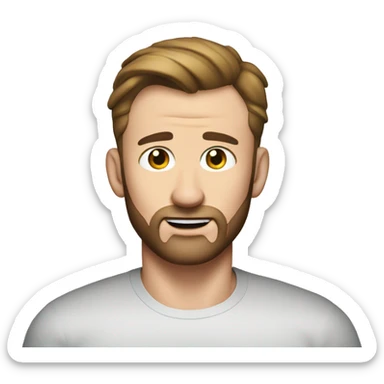 chris evans, no facial hair, shaved face sticker