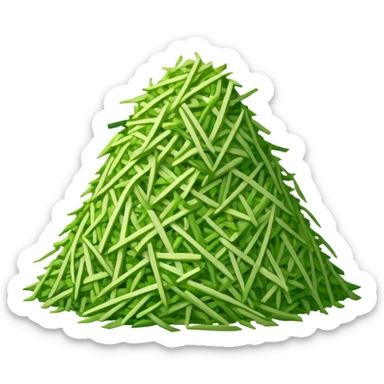 a big pile of grated green shreds of vegetable sticker