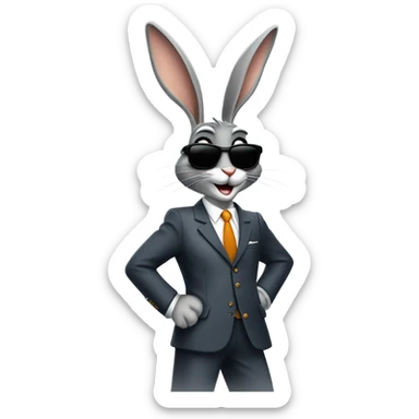 BUGS BUNNY IN A SUIT WITH SUNGLASS sticker