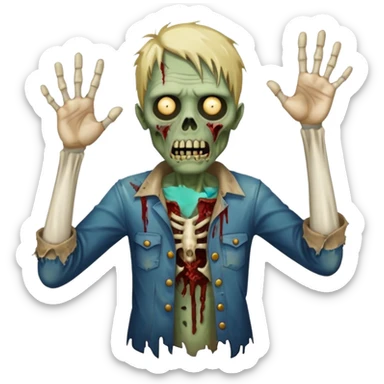 Zombie with ring overhead  sticker