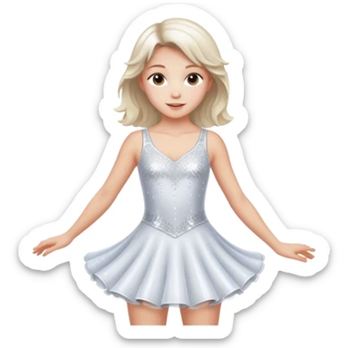 Ice skater girl sticker