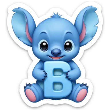 Cute Stitch with the alphabet f sticker