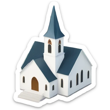 church in small town sticker