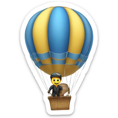 Hot air balloon with pilot sticker