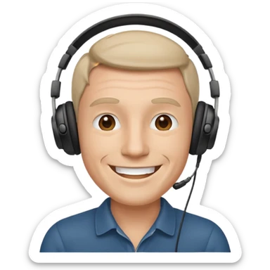 Happy man with headphones . make this pic sticker