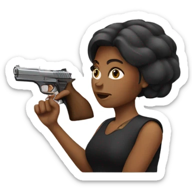 woman with gun sticker