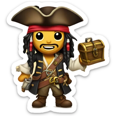 Jack Sparrow holds treasure map sticker