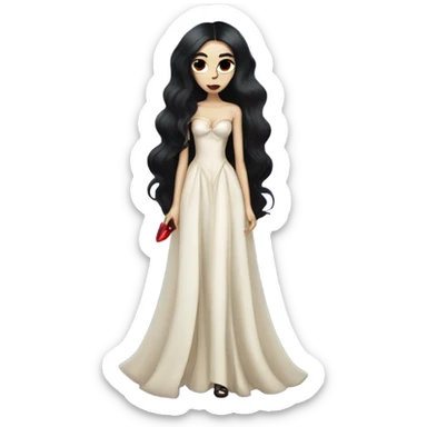 Women vampire black hair full body Schiaparelli sticker