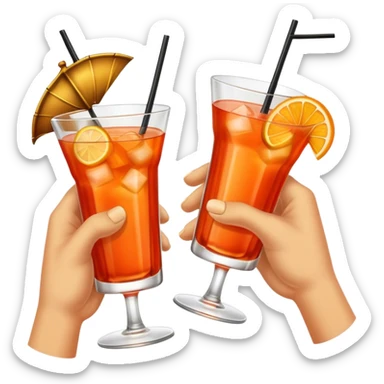 two pirate hands cheering with aperol cocktails sticker