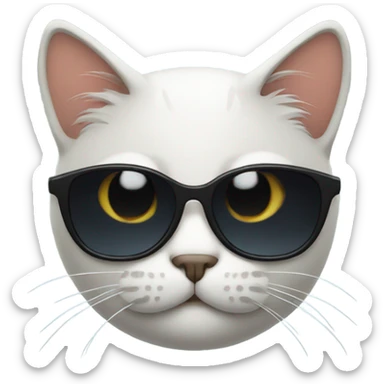 Cat with sunglasses sticker